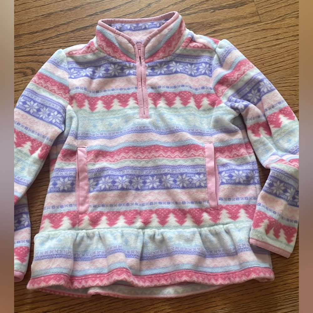 Gymboree Girls Snowflake Fair Isle Microfleece Half Zip Pullover